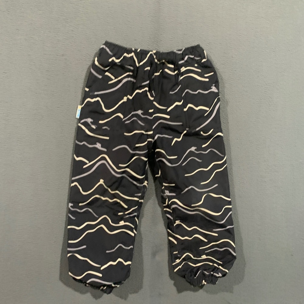 Jan & Jul Kids 4T Black Mountain Polar Bear Fleece Lined Rain Snow Pants